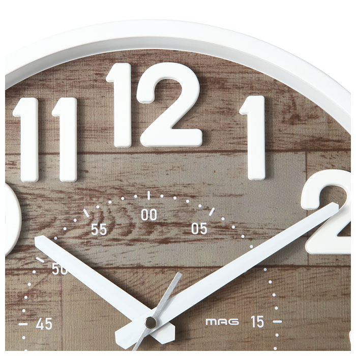 楽天市場 掛け時計 音がしない 通販 連続秒針 おしゃれ 壁掛け時計 かわいい 時計 壁掛け 木目調 シンプル ナチュラル リビング 子供部屋 新生活 ギフト プレゼント Mag マグ クレープ W 760 Backyard Family ママタウン