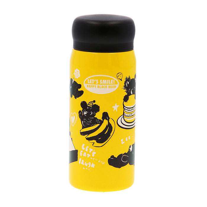 楽天市場 水筒 直飲み 小さい 通販 おしゃれ 大人 マグボトル 0ml ステンレスマグボトル ステンレスボトル 軽量 軽い ポケットサイズ かわいい イラスト Happy Black Bear ハッピーブラックベアー Oharasou Rhd Hb 大人用水筒 食器 Backyard Family ママタウン