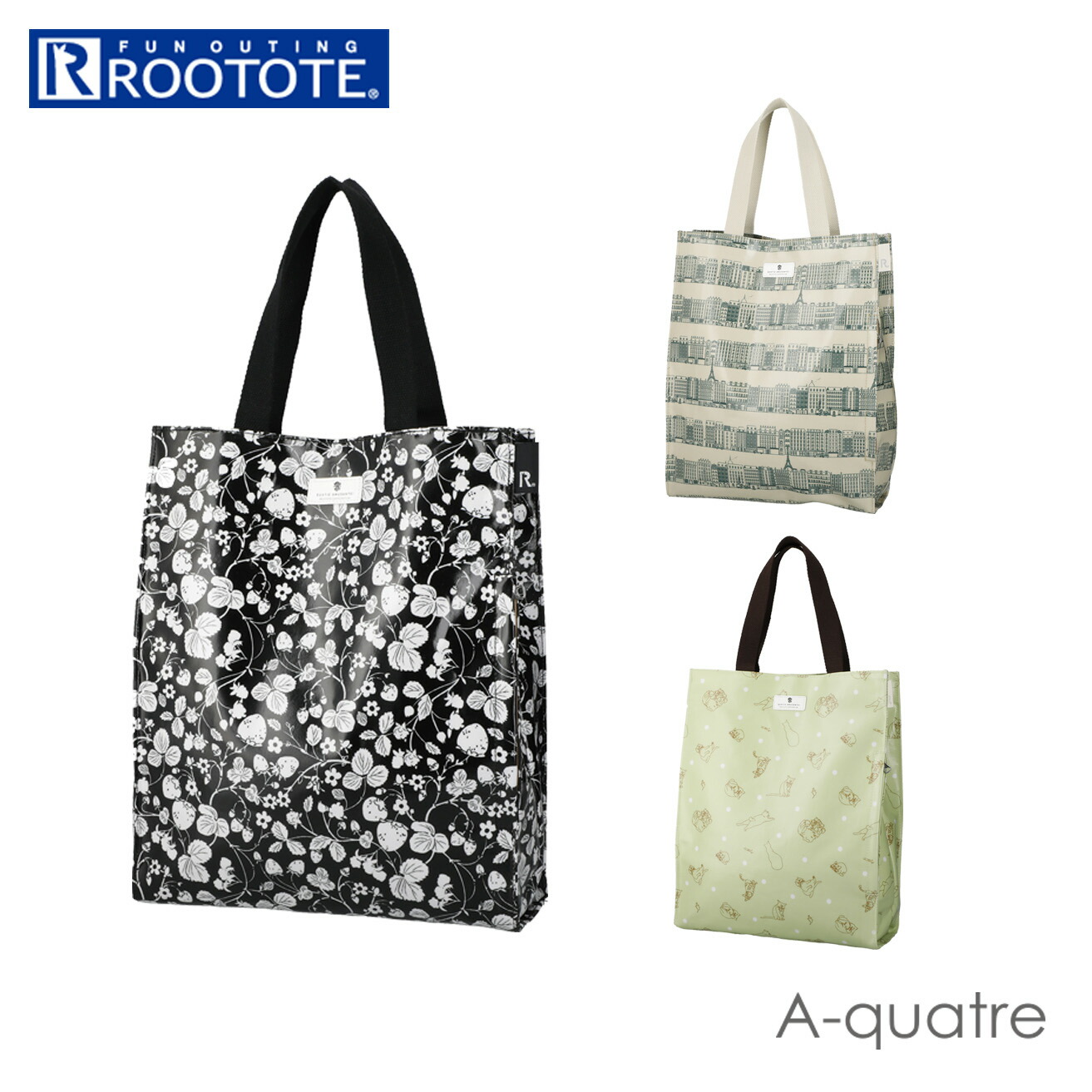 楽天市場 ルートート トートバッグ 通販 Rootote レディース 大きめ 通勤 通学 書類 雑誌 サブバッグ おしゃれ シンプル 大人 かわいい レッスンバッグ 軽量 軽い 撥水 雨の日 ラミネート加工 A Quatre アーキャトル 2970 Eu アーキャトル ラミネートc レディース