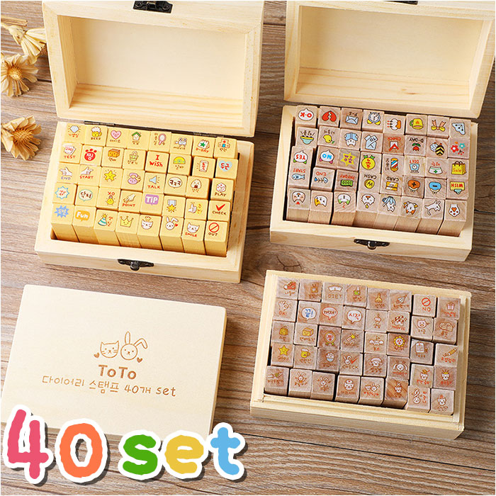 木製スタンプ 3点セット　はんこ　女の子　レトロ　ティナの夢　コラージュ　可愛い 木製スタンプ 3点セット はんこ 女の子 レトロ ティナの夢 コラージュ