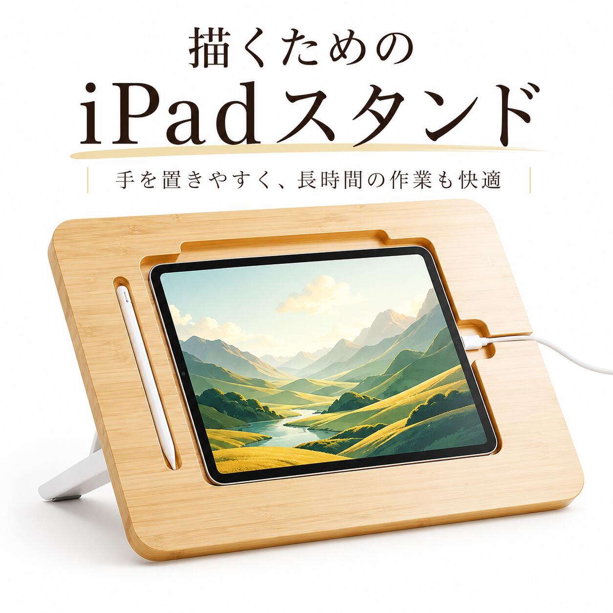 経口避妊薬照明ランプ 12.9in相応う 絵図照明ランプ 竹製 iPad照明ランプ 角度合わせる 書きもの保持者付き添い人 申し受ける相応う 折りたたみ 進め方台 小間絵生み出すこと 学びとる