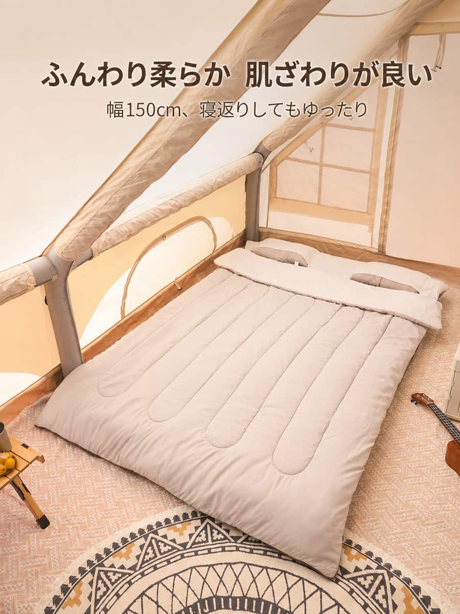 BADUS 封筒型寝袋 寝袋 シュラフ キャンプ寝袋 コンパクト収納 持ち運びやすい アウトドア用品 車中泊 キャンプ 防災 登山 屋外レジャー 広げて使いやすい 収納袋付き｜くらしのBADUS