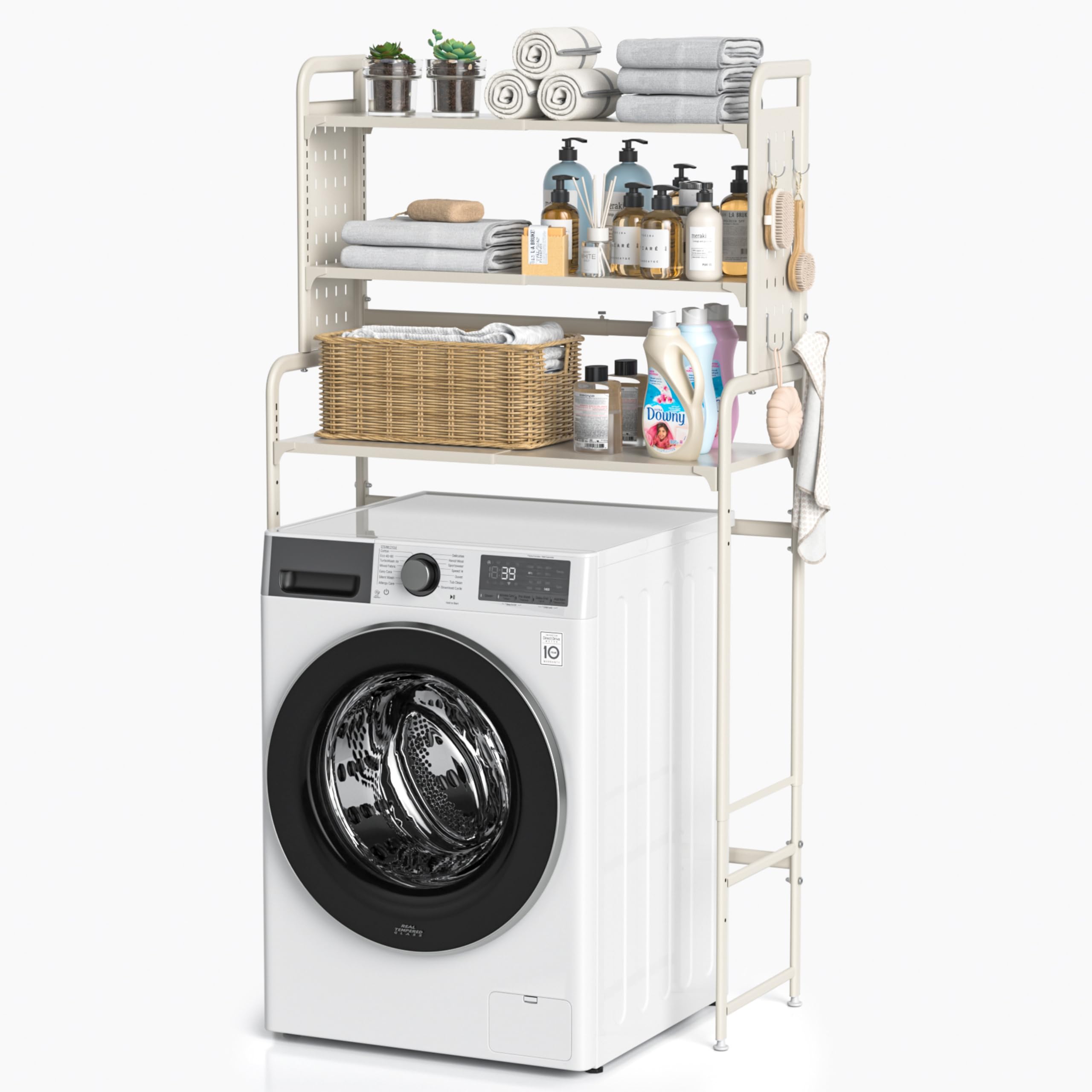 BADUS バス・ランドリー用品 バス用品 洗面所収納 水まわり収納 省スペース お手入れしやすい すっきり整理 清潔に使いやすい 3段 ホワイト 浴室 洗面所 トイレ キッチン 一人暮らし 水まわりの小物をまとめやすい 毎日使いやすい｜くらしのBADUS