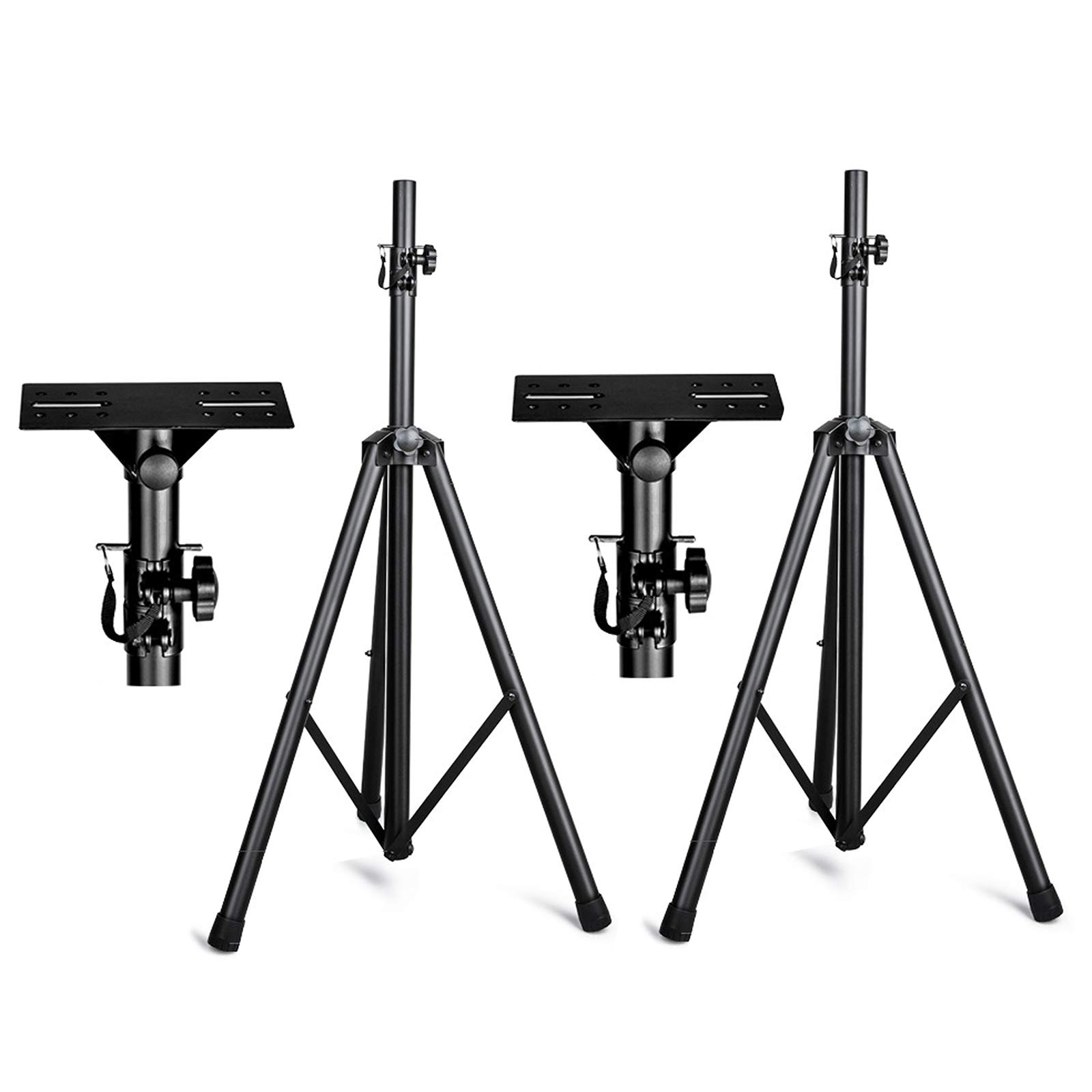 BADUS 2本セット スピーカースタンド 高さ100~200cm調節可能 折りたたみ式 スピーカー用 取付 金具 荷重40kg【2台1組】|くらしのBADUS