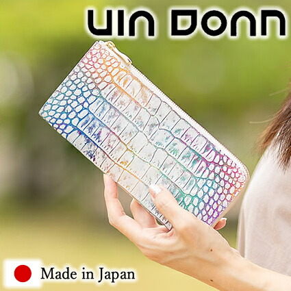 VIA DOAN ヴィアドアン 長金入れ レディース L字チャック 金入れ 薄べったい 牛皮 ワニ型押し 日本製 VIA DOAN アルコ Arco 虹霓 311 WS