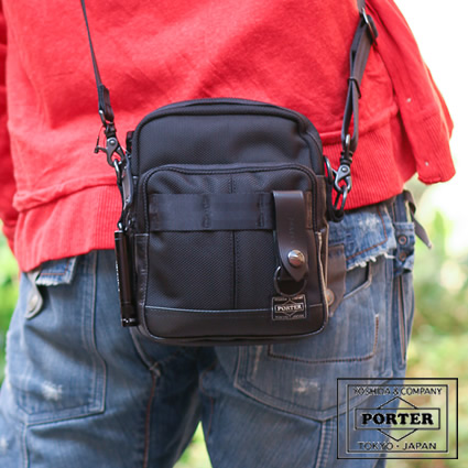 ポーター ヒート ショルダーバッグ 703-06977 ミニショルダー 縦型 小さめ メンズ 吉田カバン porter|バッグのロワール