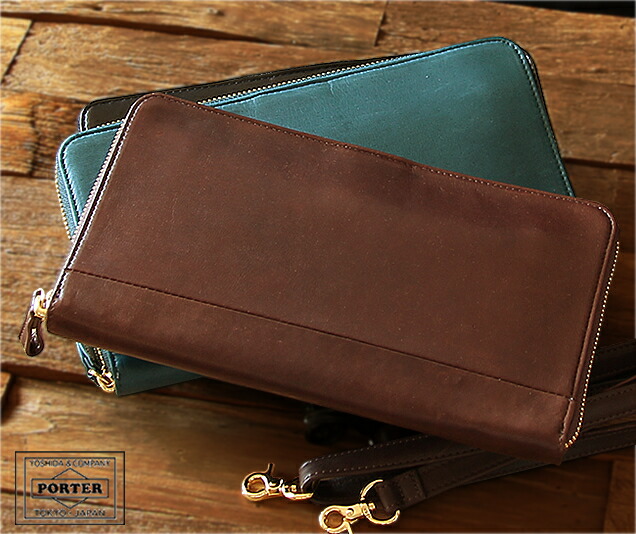 ☆希少☆ PORTER トラベルウォレット 長財布 フォレストグリーン 2way ☆希少☆ PORTER トラベルウォレット 長財布 フォレストグリーン