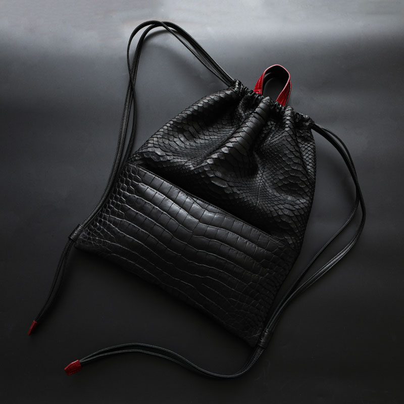 【池田工芸】アフタージムに背負う、究極ジムサック Crocodile Python Gym Sack（クロコダイルパイソン ジムサック） 【次回出荷日6月4日頃】