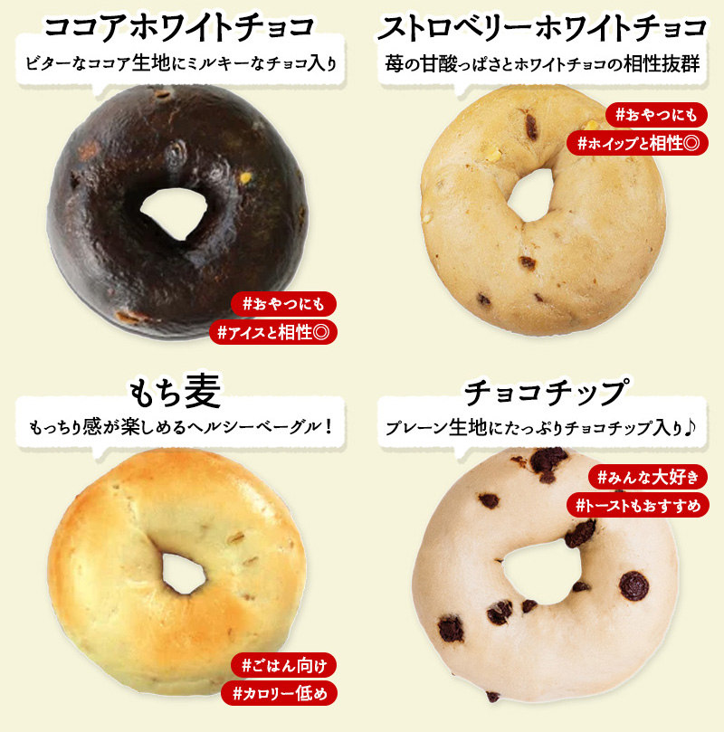 8セット⑰【28日焼き29日発送】ベーグル8個入り 選べる！BAGEL＆BAGEL ベーグルよりどり8個セット（4種×各2個