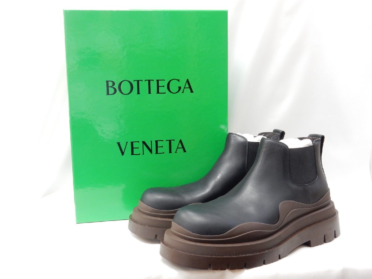 BOTTEGA VENETA タイヤ レザー ラバーソール チェルシーブーツ 