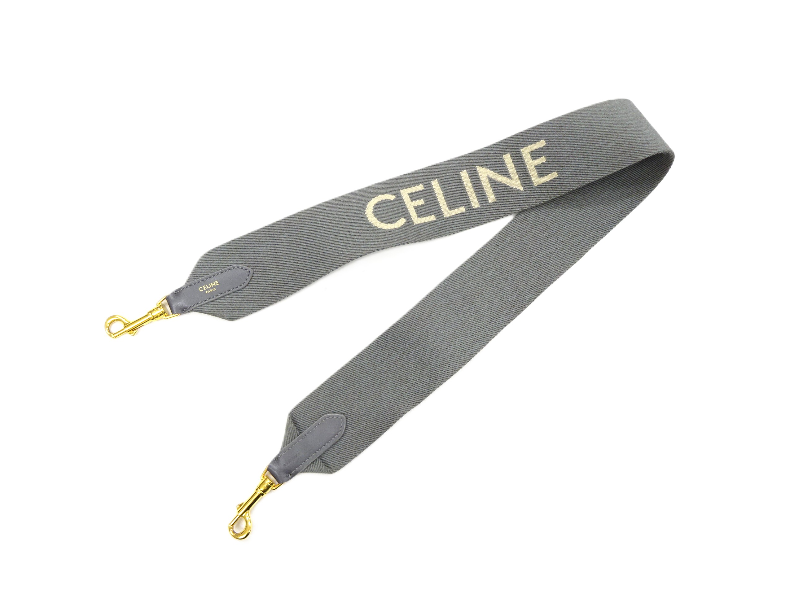 CELINE / ジャガード ロングストラップ ウール ロゴ グレー CELINE / ジャガード ロングストラップ ウール ロゴ グレー