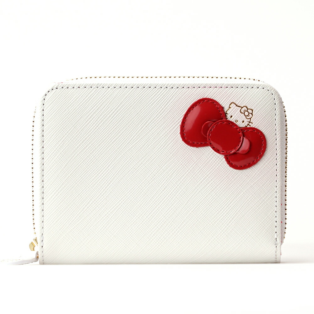 財布 二つ折り財布 本革 レザー 上品 お財布 リボン かわいい ラウンドファスナー レディース Hello Kitty キティちゃん No.12161 サンリオ Sanrio