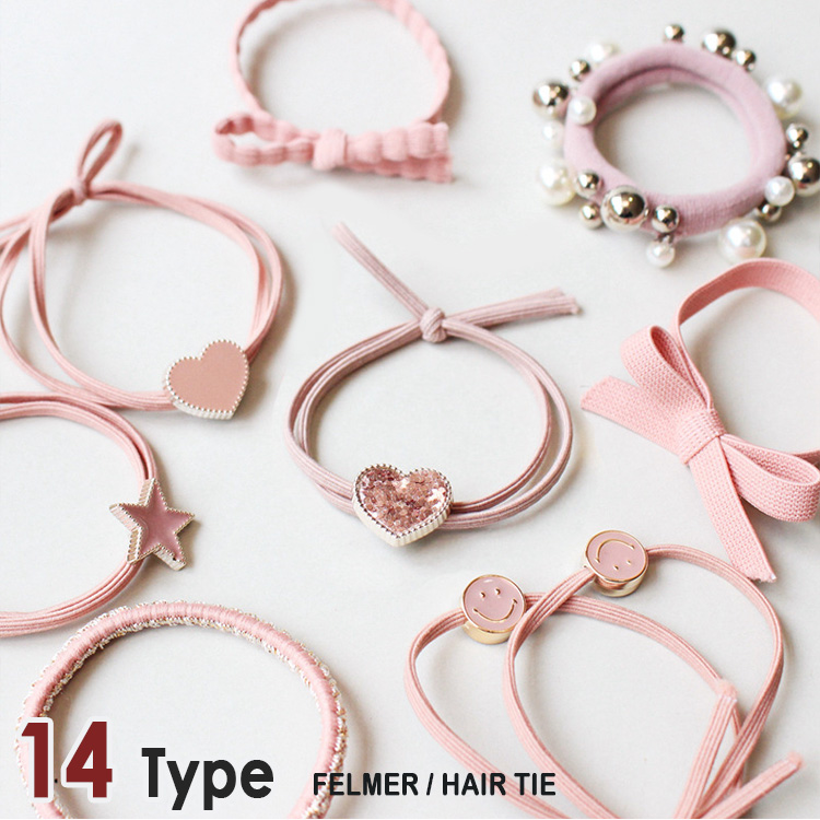 Favori All 14 Types Of Hair Accessories Hair Rubber Pink Simple