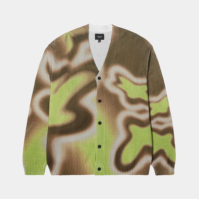 HUF カーディガン　ブラック【期間限定値下げ】 HUF ハフ カーディガン TWIN DRAGON CARDIGAN セーター ニット