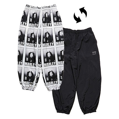 スクレップ SCREP トラックパンツ ボトムス ボブマーリー リバーシブル BOB MARLEY RV TRACK PANTS -BLACK/WHITE- メンズ M-XXL ブラック/マルチカラー