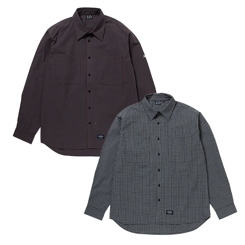 フォーサーティー 430 プルオーバー 読み合わせるプルオーバー 黒いこと/赤銅色 メンズ L/S CHECK SHIRT -2COLOR- _FAIR_e