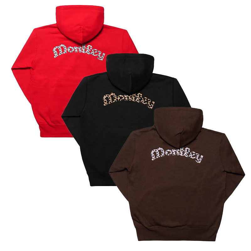 モーレー MONTLEY  パーカー フーディー フードスウェット トップス ティーシャツ 赤いこと/黒いこと/赤銅色 1-3大きさ メンズ LOGO HOOD SWEAT -3.COLOR- _FAIR_e