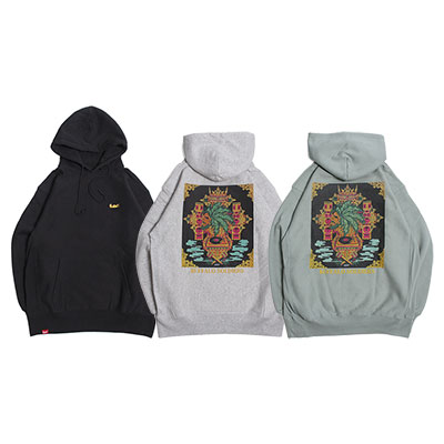 ミューラル MURAL パーカー トップス スウェット フーディー プルオーバー 長袖 プリント ETHIOPIAN BS HOODIE メンズ M-XXL ブラック/グレー/グリーン｜E.S.P.