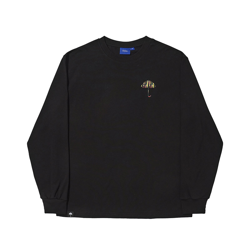 HELAS ロンT M,Lサイズ ブラック/黒 メンズ トップス 長袖 クルーネック グラフィックプリント ストリートブランド BACKGAMMON LS TEE -BLACK- _FAIR_e