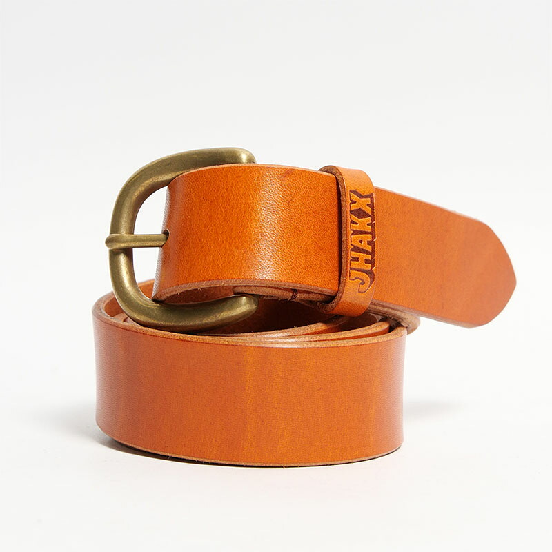 ジャークス JHAKX 胴締め 牛皮 本革 赤銅色 メンズ A Long Life Partners Belt -BROWN-