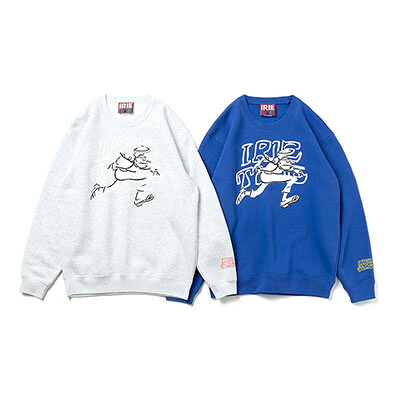 アイリーバイアイリーライフ IRIE by irielife 流汗 トップス 労働者の一団素っ首 調教師 裏起毛 IRIE COOL RUNININGS CREW メンズ M-XXL 薄墨色/青み