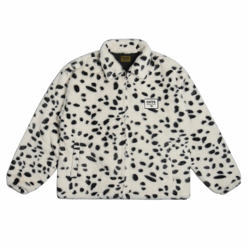 コッツ COTS 上衣 ジップアップ アウター ダルメシアン柄 白いこと M-XL大きさ メンズ ZIP JACKET -WHITE- _FAIR_e