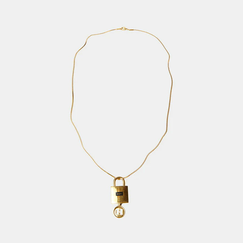 ハフ HUF シャンデリヤ 南京錠 ゴールド メンズ LOCK \u0026 KEY PENDANT -GOLD- _FAIR_e ジュエリー・アクセサリー-メンズジュエリー・アクセサリー-ネックレス・ペンダント