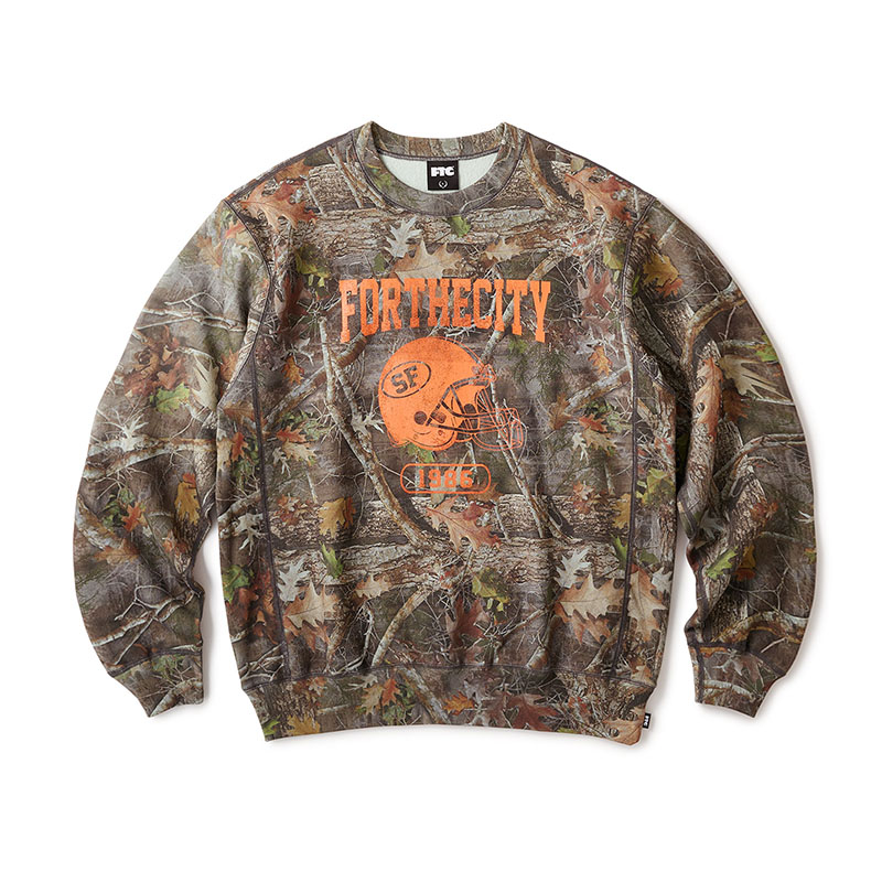 エフティーシー FTC 調教師 トップス 間鴨 M-L大きさ メンズ HELMET CREW NECK -CAMO-
