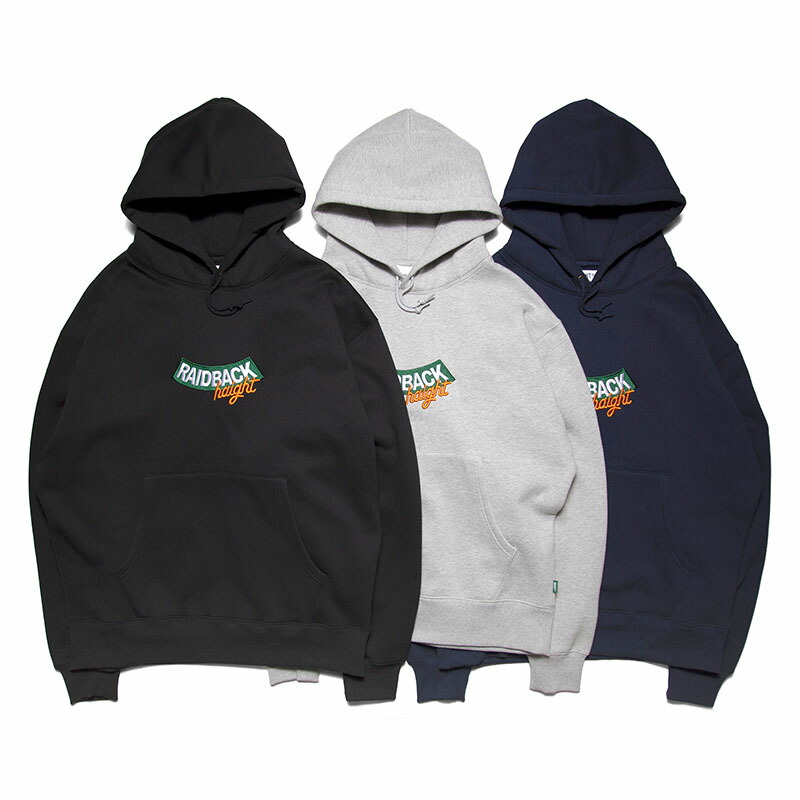 ヘイト HAIGHT フーディー パーカー プルオーバー ネイビー/ブラック/Hグレー M-XLサイズ メンズ RAIDBACK ARCH LOGO HOODIE -3.COLOR-