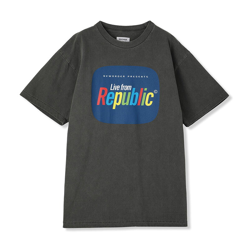 インソニアプロジェクト Insonnia Projects プルオーバー トップス 黒いこと 大きさ1-2 メンズ LIVE FROM REPUBLIC TEE -BLACK-