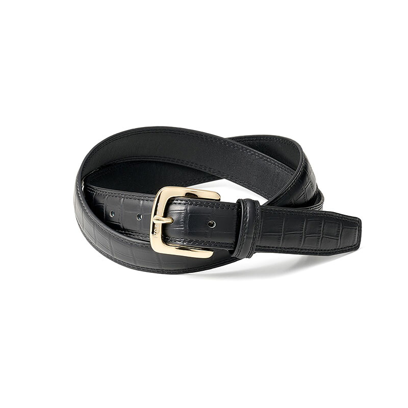 エフティーシー FTC ベルト L-XLサイズ ブラック/黒 メンズ クロコダイル ストリートブランド CROC LEATHER BELT -BLACK-