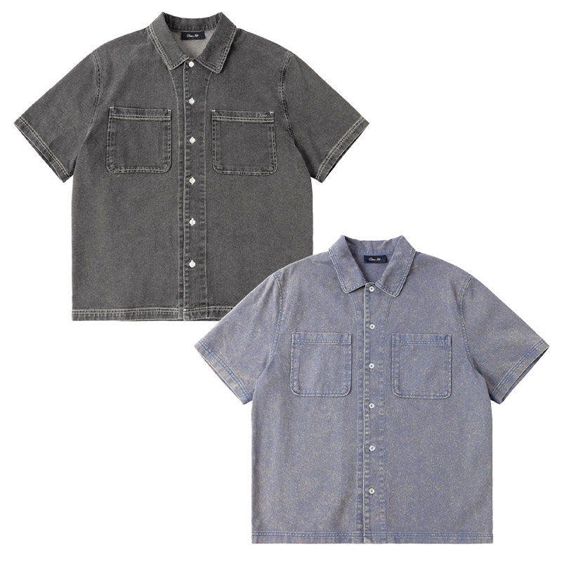 ダイム Dime MTL シャツ トップス グレー/ブラック M-Lサイズ メンズ STONEWASH BUTTON-UP -2COLOR- _FAIR_e|E.S.P.