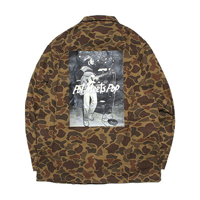 ポットミーツポップ POT MEETS POP ジャケット アウター ジャケット ロゴ プリント ボブマーリー OZ ARMY SLANTED POCKET DUCK HUNTER メンズ L-XL カモ