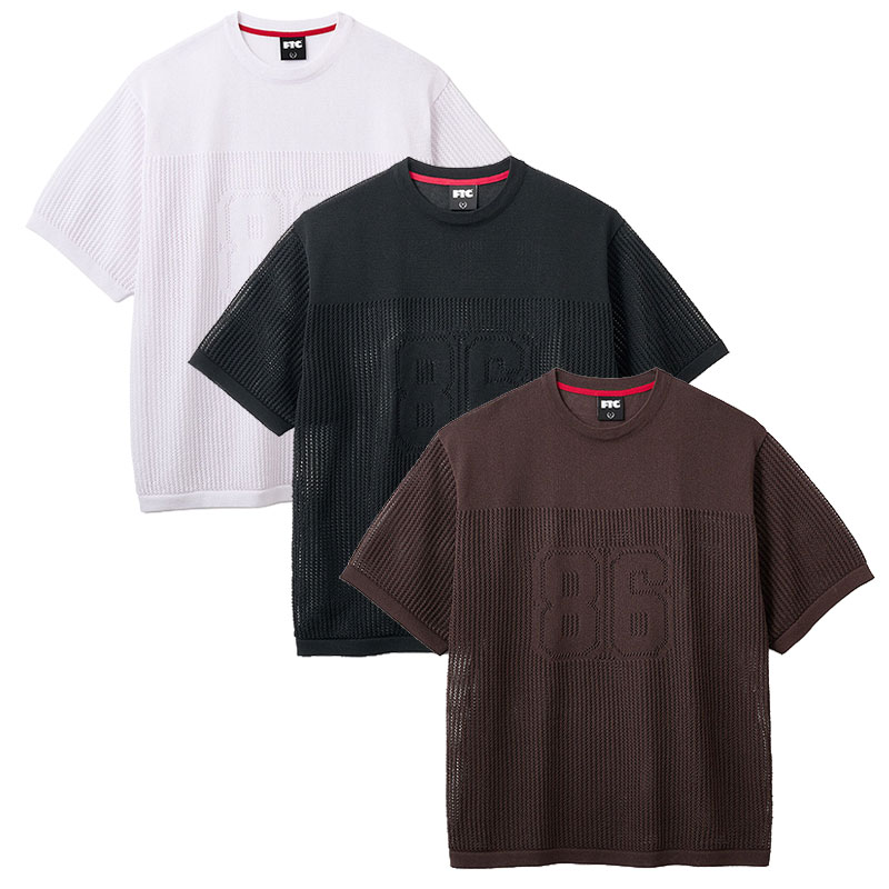 エフティーシー FTC 蹴球プルオーバー トップス 黒いこと/白いこと/赤銅色 S-L大きさ メンズ FOOTBALL KNIT TOP -3.COLOR-