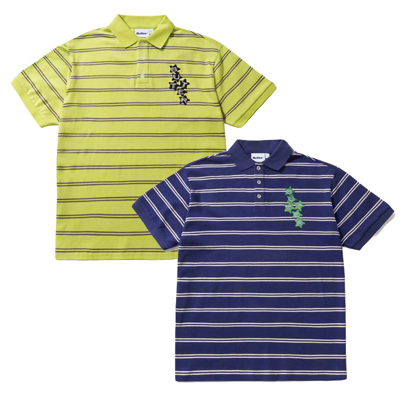 牛酪グッズ Butter Goods スポーツシャツ トップス 半袖 米国海軍/黄色 S-L大きさ メンズ STARS POLO S/S SHIRT -3.COLOR-