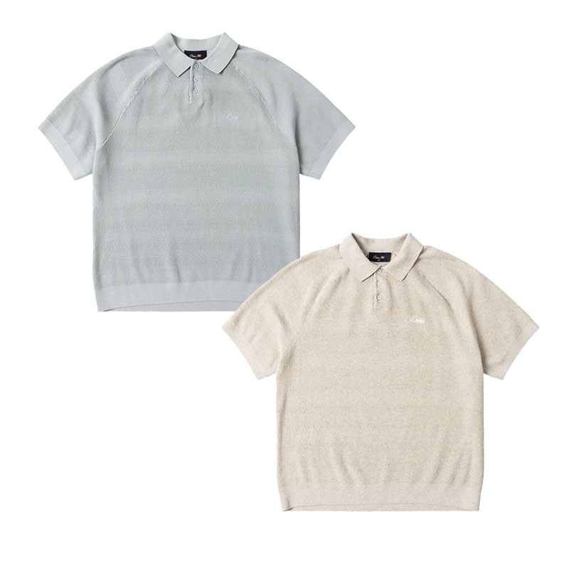 ダイム Dime MTL スポーツシャツ トップス オートミール/サルヴィア緑であること S-L大きさ メンズ CABLE KNIT POLO -2.COLOR-