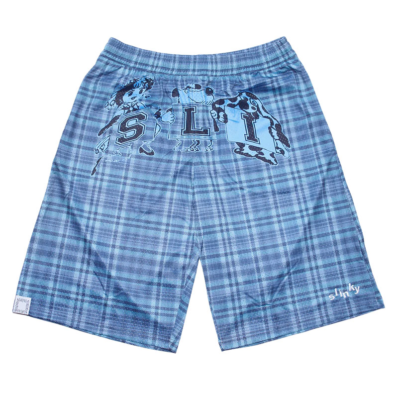 スリンキー SLINKY 遊撃手ズボン下 さる股引き ボトムス 青碧読み合わせる M-XL大いさ メンズ PICCO MESH SHORT -PLAID-