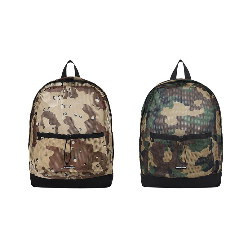 ウィーケンダーズ WKNDRS うしろ側容器に並べる 背嚢 鞄 間鴨/ベージュ メンズ CAMO MESH BACKPACK -2.COLOR-
