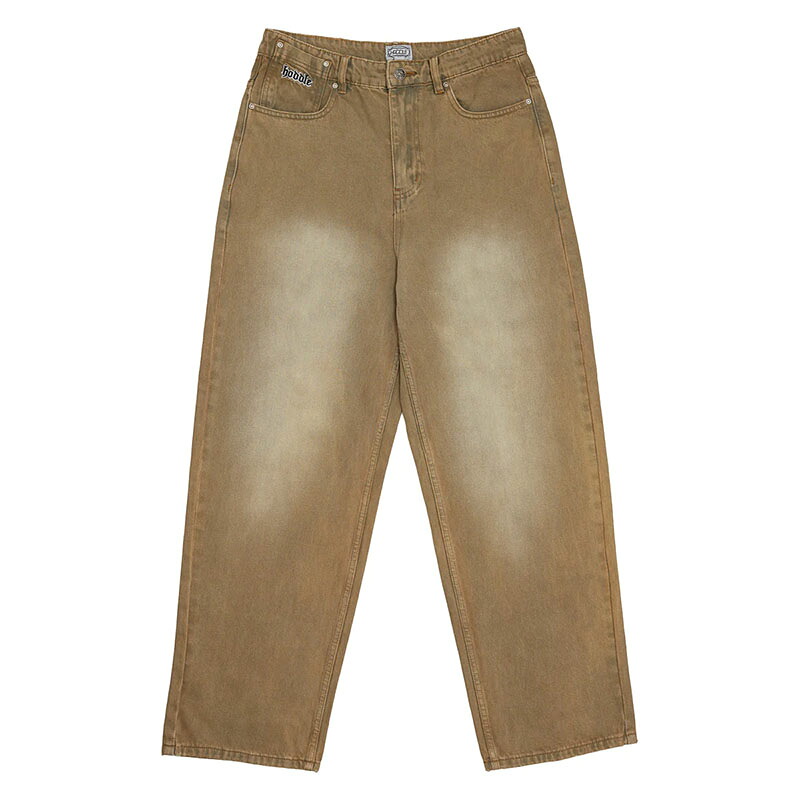 ホドル Hoddle Skateboards デニムパンツ ボトムス ブラウン 30-34インチ メンズ RANGER JEAN SPRAY OVERDYE -BROWN-｜E.S.P.
