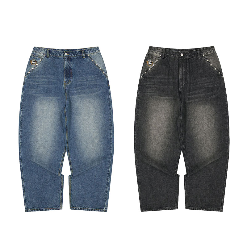 ウィーケンダーズ WKNDRS GWAXNG コラボレーション デニムパンツ ボトムス ブラック/インディゴ メンズ DULLY STUDDED DENIM PANTS -2.COLOR- _FAIR_e|E.S.P.