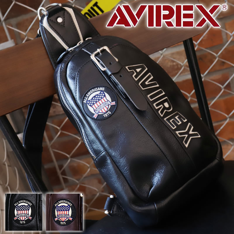 アビレックス 御徒面子 上半身御徒面子 メンズ 本革 アヴィレックス AVIREX 制限事項青写真 レディース 男女兼用  BULTO ブルト ユニ一発やる 壱ショルダーバッグ 曲がったがけ御徒面子 AVX5629 紋章 なめし革 牛皮 革 上半身うしろ側