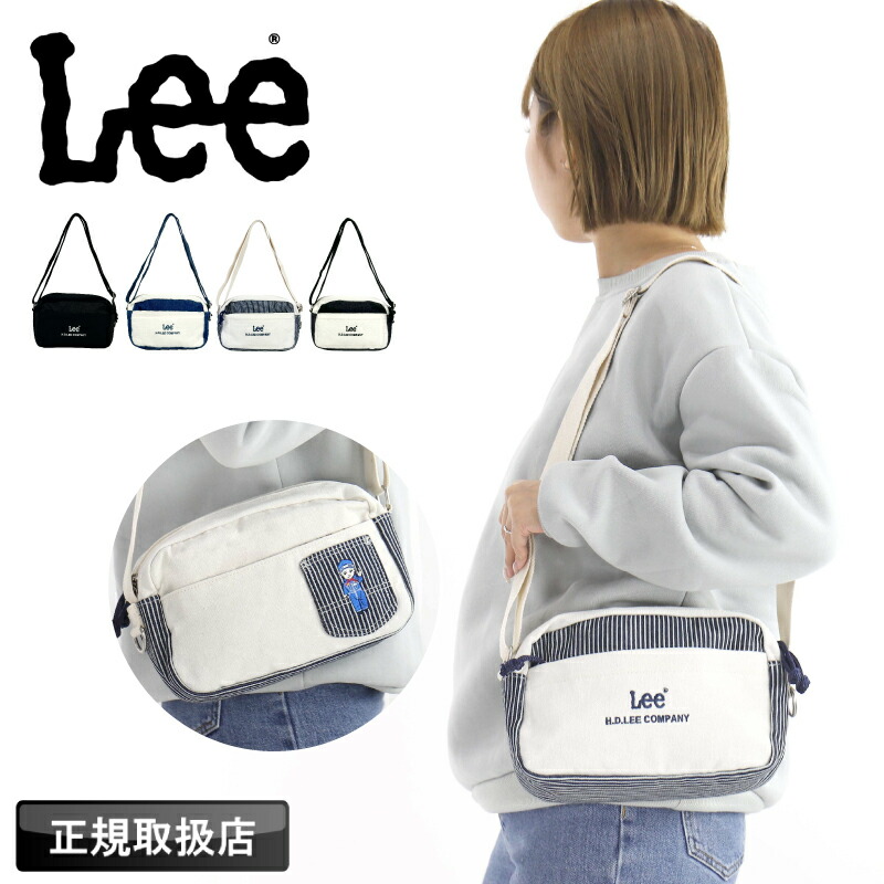 Lee リー ショルダーバッグ ミニショルダーバッグ 斜め掛け 肩掛け 横型 Buddy バディリー ブランド カジュアル かわいい バッグ メンズ レディース 小さめ 男女兼用 軽量 大人 ロゴ 刺繍 デニム コットン ショルダーポーチ キャラクター 320-1401