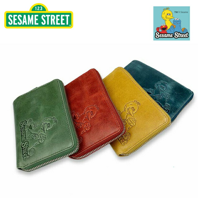 二つ折り財布 セサミストリート リアルレザー 女の子 サイフ 2つ折り財布 リュック ショルダー 財布 Sesamestreet 大人 メンズ ラウンドファスナー Sep 21 レディース 革 サイフ エルモ 男性 レザー セサミ グッズ 緑 黄色 紺 赤 金運 おしゃれ グリーン プレゼント 小銭