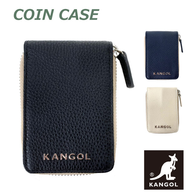小銭入れ ファスナー メンズ KANGOL カンゴール bolton コインケース 250-10150 カード コインケース ファスナー レザー 革 コイン入れ 大学生 おしゃれ ブラック ネイビー 黒 白 紺 人気 おすすめ 通販 贈り物 プレゼント クリスマス お誕生日