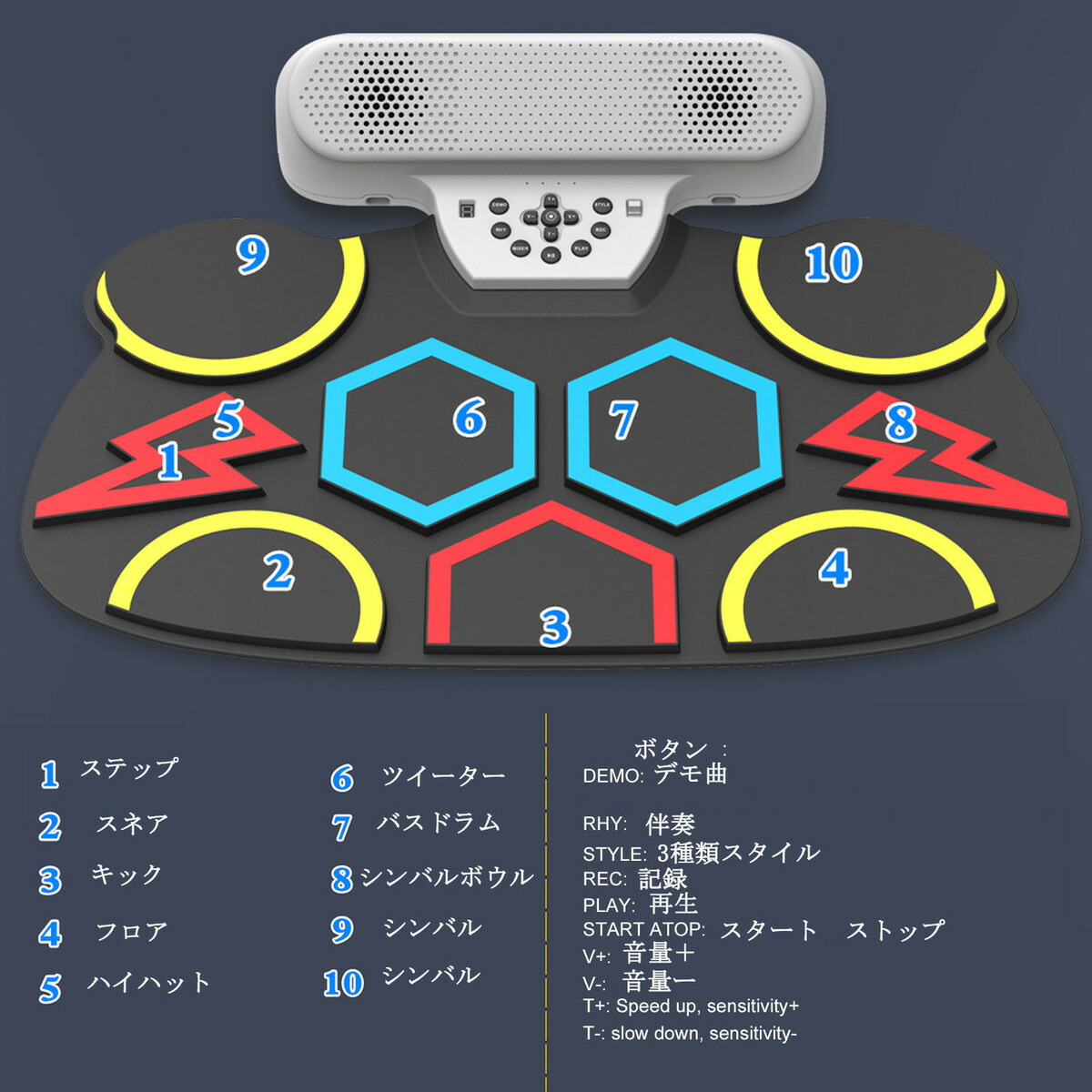 から厳選した 電子ドラムセット ロール楽器 ポータブル ドラム シリコン おもちゃ 練習パッド 初心者 録音再生可能 オーディオ入力対応 電子ドラム  ロールアップ USB充電式 子供 お年玉 小学生 男の子 女の子 qdtek.vn