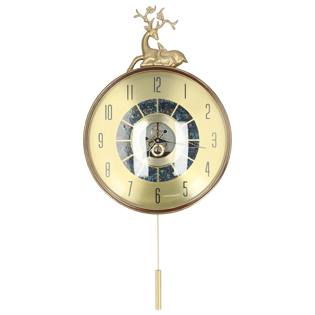 毎週更新 壁掛け時計 掛け時計 振り子時計 おしゃれ アンティーク 鹿 天然素材貝殻 銅製 ウォールクロック 新生活応援 ガラス インテリア モダン 北欧 ギフト 電池 静音 結婚祝い 引越し 退職 昇進祝い 父の日 母の日 敬老の日 誕生日 就職祝い Fucoa Cl