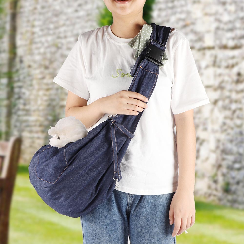 送料無料 ペット用スリング キャットスリング ドッグスリング 抱っこ紐 キャリーバッグ ペットバッグ スリングバッグ 斜め掛け 斜めがけバッグ ペットスリング 犬 猫用 小型犬用 肩掛け アウトドア 旅行 お出かけ便利 調整可能 デニムクロス 濃紺 Marcsdesign Com