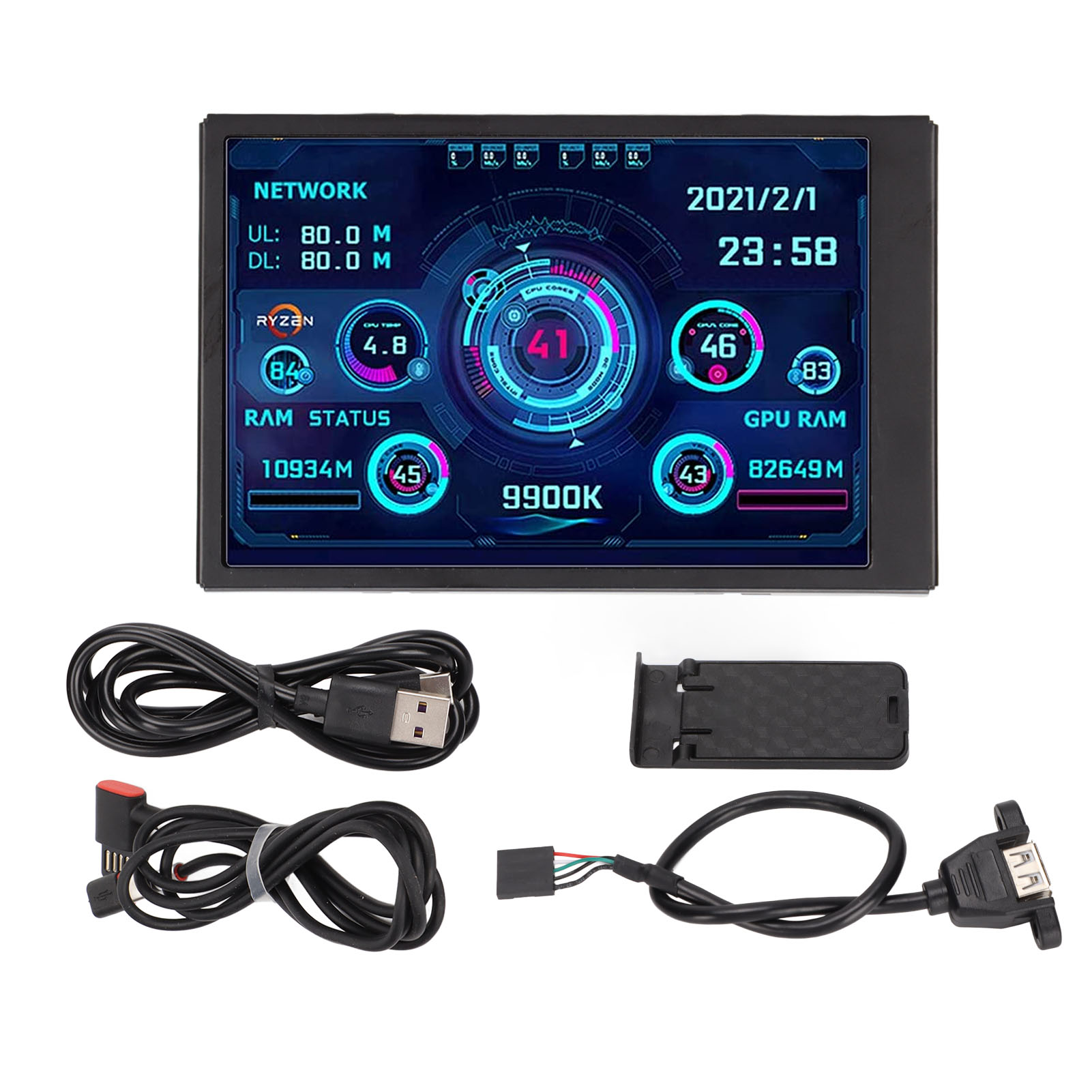 ほぼ新品　動作確認のみ　2.1インチ円形 IPS液晶 SCREEN21 ブラック y-kojima_4943508096037