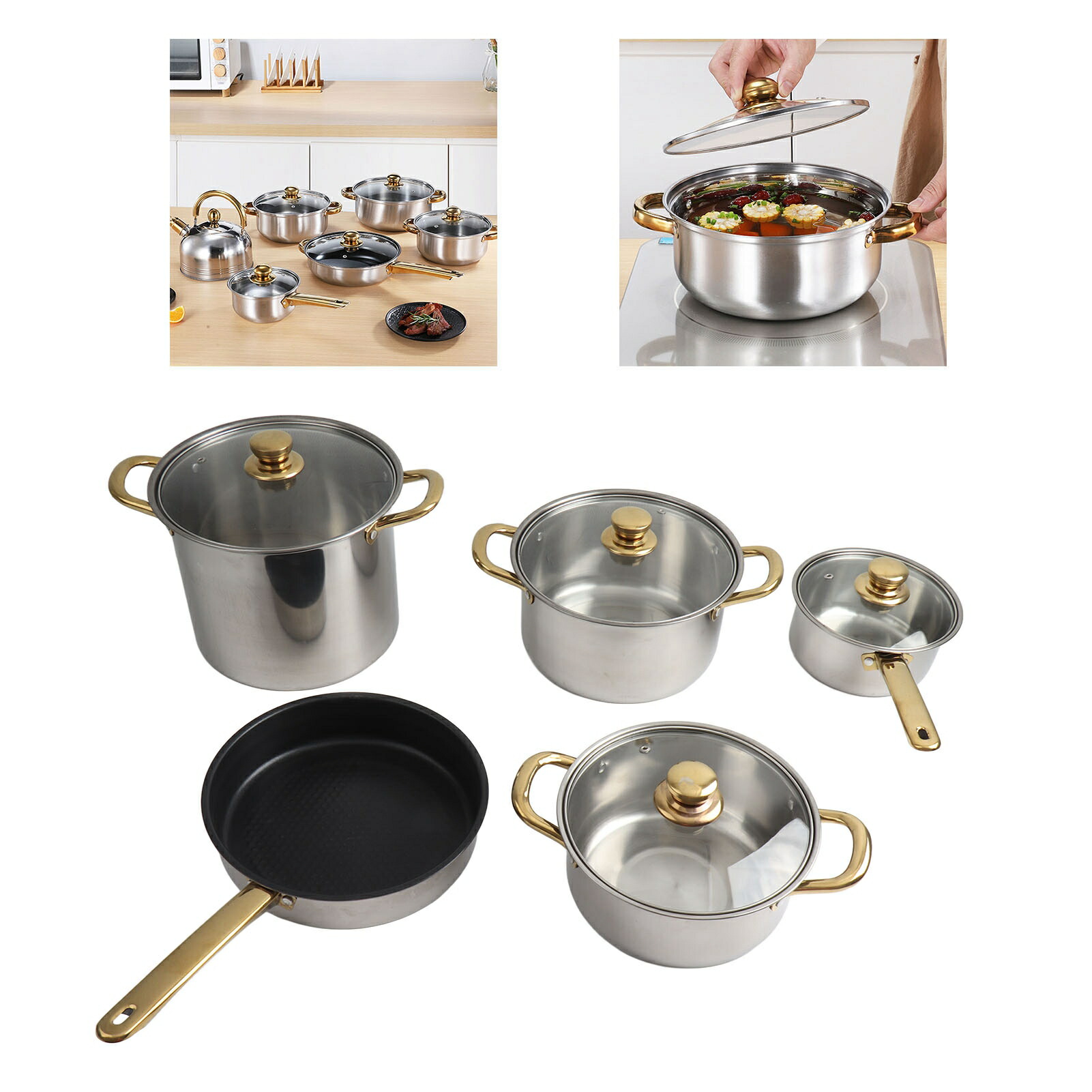 楽天市場】カークランド 鍋 フライパン セット ガラス蓋付き お鍋