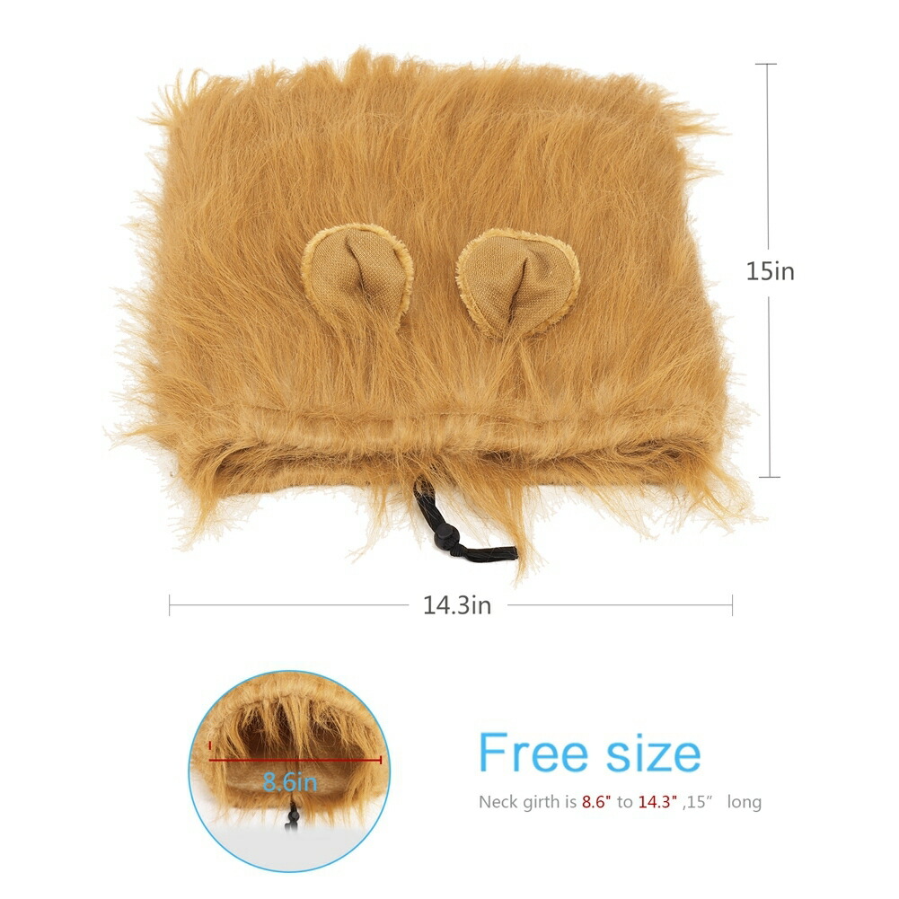 送料無料 ライオン たてがみ ペットウィッグ 密偵使処衣服 コスプレネックウォーマー 耳付人 大切 招宴 ハロウィン 犬グッズ 仮装 発火物茶色 Nobhillmusic Com